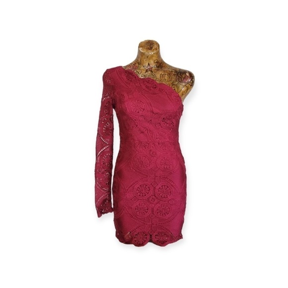 LOVE Triangle asymmetrical one shoulder dress mini bodycon Size 8 medium - Picture 1 of 7